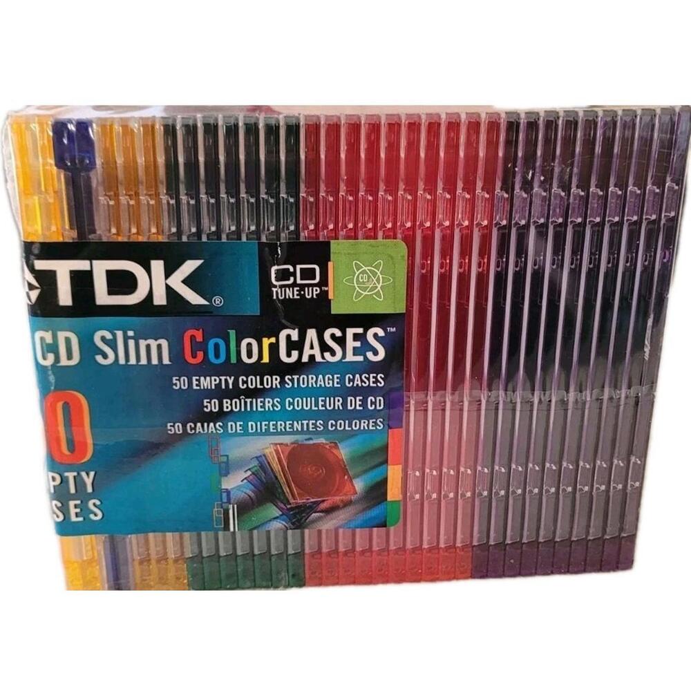 TDK Slim Color CD Jewel Cases 20 new cases, open package